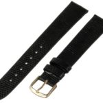 Hadley-Roma Men’s MSM700LA-180 18-mm Long Black Genuine Lizard Leather Watch Strap