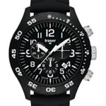 Traser Officer Chronograph Pro, Silicone with safety clasp Strap, Black, 46mm, 107101