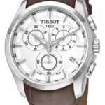 Tissot Men’s T0356171603100 Couturier Silver Stainless Steel Chronograph Watch With Brown Leather Band