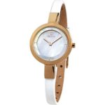 Obaku Women’s Quartz Stainless Steel and Leather Dress Watch, Color:White (Model: V129LXVWRW)