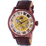 Adee Kaye Glass AK2296-MRGBN 55.1×46.20mm Automatic Stainless Steel Case Brown Calfskin Mineral Men’s Watch