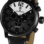 Jacques Lemans Porto 1-1792C 49mm Ion Plated Stainless Steel Case Calfskin Mineral Men’s Watch