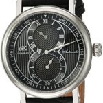 Adee Kaye Men’s Steel and 14K Gold and Leather Automatic Watch, Color Black (Model: AK5665-MBK)
