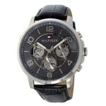 Tommy Hilfiger Men’s Quartz Stainless Steel and Leather Casual Watch, Color Black (Model: 1791289)