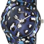 GUESS Women’s U0425L1 Iconic Blue Watch with Animal Print Bracelet & Dial