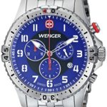 Wenger Men’s 77060 Squadron Chrono Analog Display Swiss Quartz Silver Watch