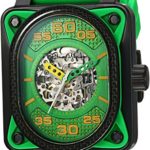 Ritmo Mundo ‘Hulk’ Japanese Automatic Stainless Steel and Silicone Casual Watch, Color: (Model: 1300/3 Green)