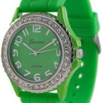 Geneva Platinum Women’s 6886.Green Green Rubber Quartz Watch with Green Dial