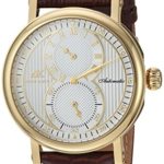 Adee Kaye Men’s Steel and 14K Gold and Leather Automatic Watch, Color Brown (Model: AK5665-MGSV)