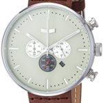 Vestal ‘Roosevelt Chrono’ Quartz Stainless Steel and Leather Dress Watch, Color:Brown (Model: RSC42L04.BR)