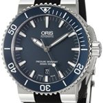Oris Aquis Date Mens Blue Dial Black Rubber Strap Automatic Watch 73376534155RS