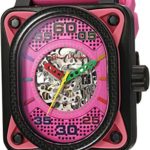 Ritmo Mundo ‘Hulk’ Japanese Automatic Stainless Steel and Silicone Casual Watch, Color: (Model: 1300/2 Pink)