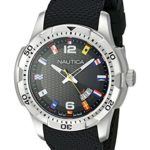 Nautica Men’s NAD13517G NCS 16 Flag Analog Display Japanese Quartz Black Watch