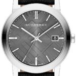 Burberry Grey Dial Black Polyvinl Mens Watch BU9030