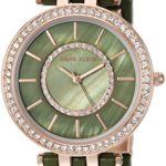 Anne Klein Women’s AK/2620OLRG Swarovski Crystal Accented Rose Gold-Tone and Olive Green Resin Bracelet Watch