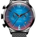 Welder Moody Stainless Steel Black Mesh Dual Time Watch with Date 38mm