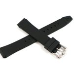 Swiss Legend 16MM Black Rubber Watch Strap & Silver Stainless Buckle fits 35mm Love Connection Watch