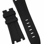 28mm AP Black Silicone Rubber Watch Band Strap Deployment Clasp Fits for AP Audemars Piguet Royal Oak