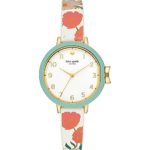 Kate Spade Watches Gold-Tone and Floral Silicone Park Row Watch