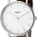 Vestal Unisex SPH3L02 The Sophisticate Stainless Steel Watch with Brown Leather Band