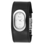 Freelook Women’s HA1462 White Oval Dial Black leather Band Watch