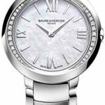 Baume & Mercier Promesse Womens Stainless Steel Diamond Watch – Classic 30mm Analog Mother of Pearl Face Ladies Watch with Sapphire Crystal – Swiss Made Quartz Luxury Dress Watches For Women 10160