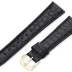 Hadley-Roma Men’s MSM717RA 200 20-mm Black Crocodile Grained Leather Watch Strap