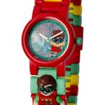 Lego Batman Movie 8020868 Robin Kids Minifigure Link Buildable Watch | red/Green | Plastic | 25mm case Diameter| Analog Quartz | boy Girl | Official