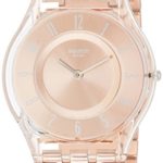 Swatch Pink Cushion Rose Gold Dial Stainless Steel Ladies Watch SFE110GB