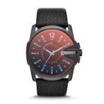 Diesel Men’s Master Chief Quartz Stainless Steel and Leather Casual Watch, Color: Black (Model: DZ1657)