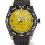 LOCMAN Watch Stealth 300M Time Automatic 46mm Case 30ATM Black Strap Yellow Dial