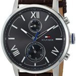 Tommy Hilfiger Men’s ‘Alden’ Quartz Stainless Steel and Leather Casual Watch, Color Brown (Model: 1791309)