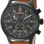 Timex Men’s TW4B12300 Expedition Rugged Field Chronograph Tan/Black Leather Strap Watch