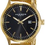 Akribos XXIV Men’s AK901YGB Stainless Steel Three Hand Watch