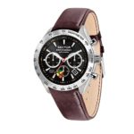 SECTOR Men’s ‘695’ Automatic Stainless Steel and Leather Sport Watch, Color:Brown (Model: R3271613003)