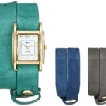 La Mer Collections Women’s LMGB1000 Gold-Tone Watch with Three Interchangeable Leather Wrap Bands