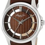 Kenneth Cole New York Men’s ‘Transparency’ Quartz Stainless Steel and Brown Leather Dress Watch (Model: 10022289)
