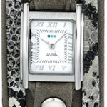 La Mer Collections Women’s LMLW4045 Cement Snake Silver Layered Wrap Watch
