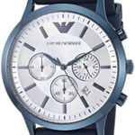 Emporio Armani Men’s ‘Renato’ Quartz Stainless Steel and Rubber Casual Watch, Color:Blue (Model: AR11026)