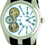 Le Chateau Men’s Skeleton Quartz Watch with Rubber Band and Date Display #5704