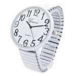 White Super Large Face Stretch Band Fashion Watch – Free Shipping