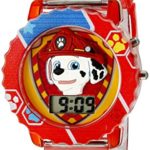 Paw Patrol Kids’ Digital Watch with Red Case, Comfortable Red Strap, Easy to Buckle – Official 3D Paw Patrol Character on The Dial, Safe for Children – Model: PAW4016