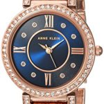 Anne Klein Women’s  Swarovski Crystal Accented Rose Gold-Tone Bracelet Watch