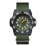 Luminox Men’s ‘SEA’ Swiss Quartz Stainless Steel and Nylon Casual Watch, Color:Green (Model: 3517)