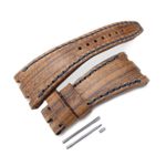 Brown Oak Wood Leather of Art Watch Strap for Audemars Piguet Royal Oak Offshore, Navy St