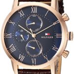 Tommy Hilfiger Men’s ‘Sophisticated Sport’ Quartz Gold and Leather Casual Watch, Color Brown (Model: 1791399)