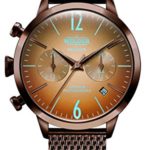 Welder Moody Stainless Steel Brown Mesh Dual Time Watch with Date 38mm
