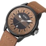 Couple Fashion Mens Analog Quartz Wrist Watch Classic Casual Watch with Nylon strap Round Wrist Watch Watches (Brown)