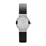 Skagen Women’s Freja Quartz Stainless Steel and Leather Casual Watch, Color: Silver-Tone, Black (Model: 358XSSLBC)