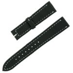 Locman 19-16 mm Black Leather with White Stitches Men’s Watch Band
